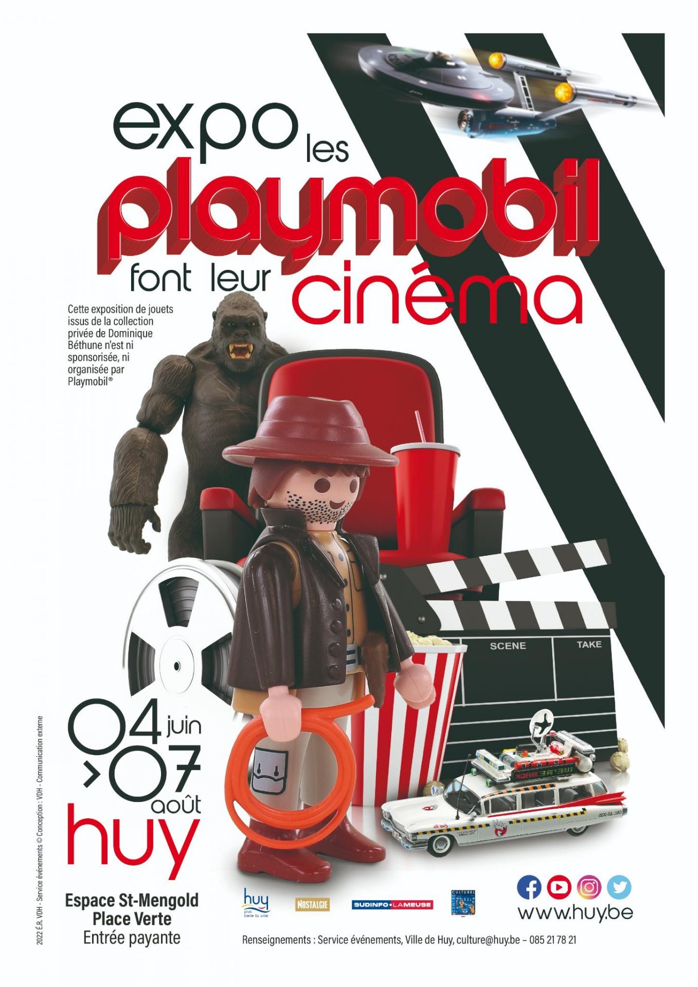 Affiche exposition playmobil cinema huy belgique 2022