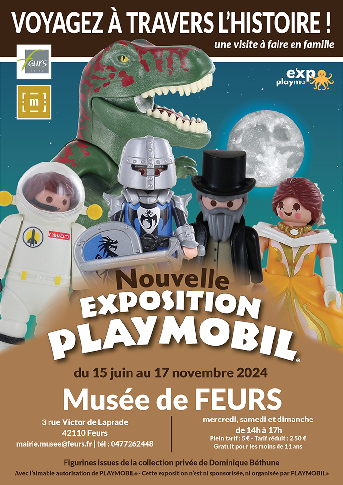 Affiche exposition playmobil feurs 2024 dominique bethune