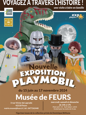 Affiche exposition playmobil feurs 2024 dominique bethune