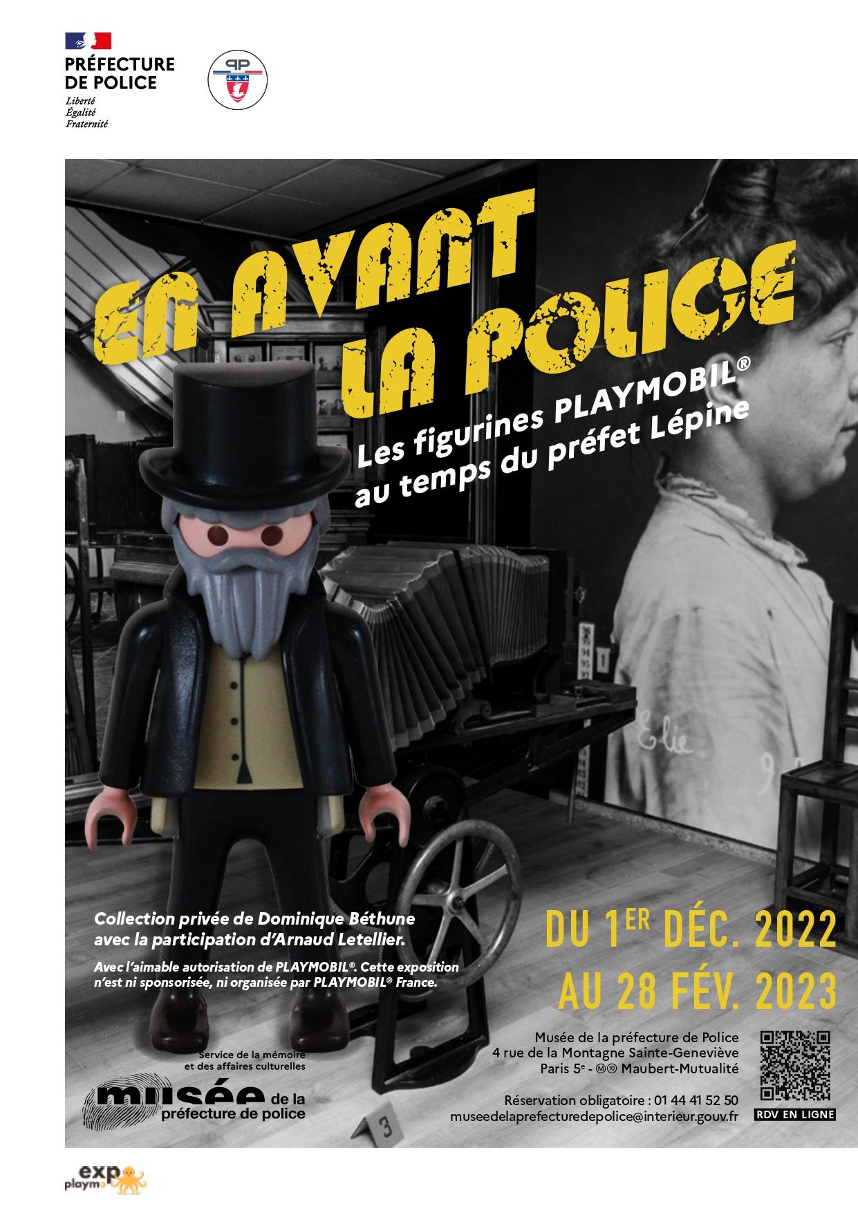 Affiche exposition playmobil musee de la police dominique bethune