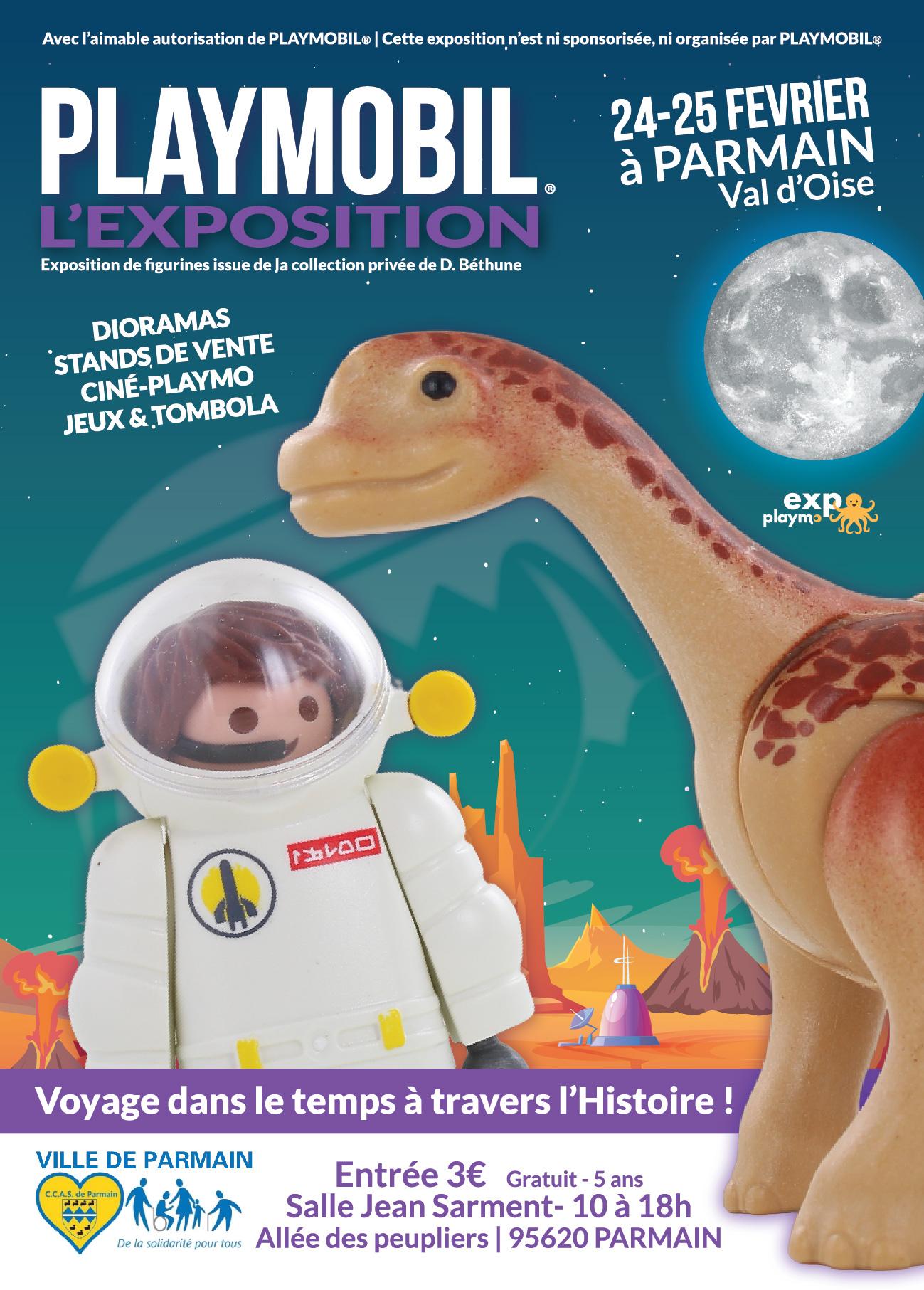 Affiche exposition playmobil parmain 2024 dominique bethune 01