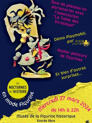 Affiche nocturnes 2024 musees figurine compiegne expo playmo