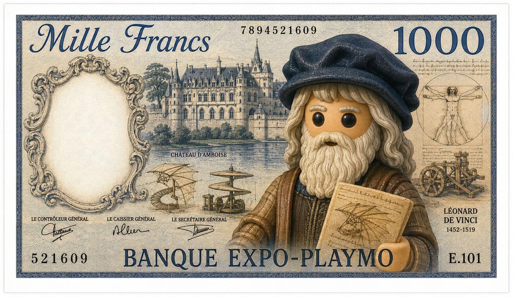 Billet 1000 francs expo playmo playmobil
